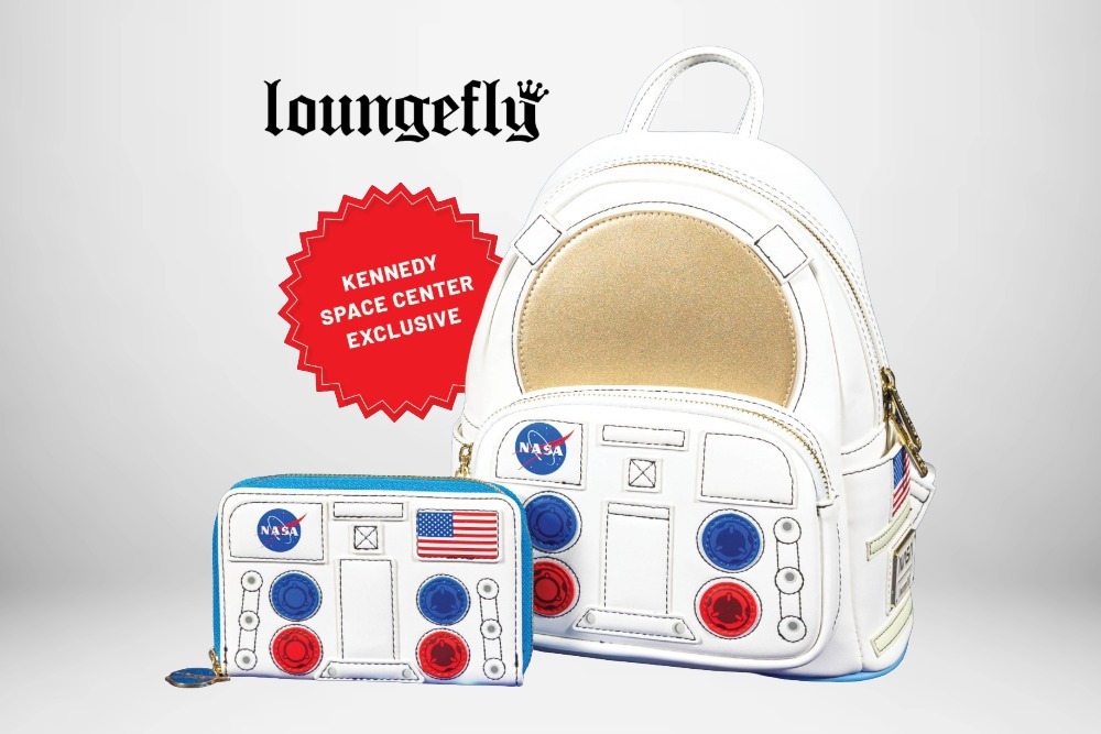 space suit themed Loungefly wallet and bag
